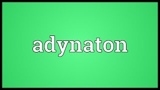 Adynaton Meaning [upl. by Llewoh]