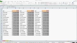 Excel unendlicher Kalender  Ferien Feiertage DOWNLOAD [upl. by Tarsuss910]