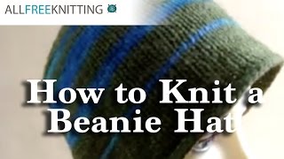 How to Knit a Beanie Hat Part 1 [upl. by Arlan]