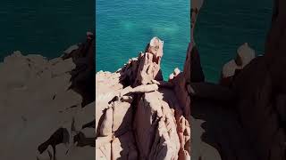 Rocce Rosse Arbatax sardegna beach travel nature drone reels beautifuldestinations [upl. by Rust]