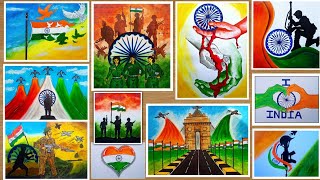 17 best paintings for Independence dayRepublic day drawing competitiondrawing competition ideas [upl. by Eelsel229]