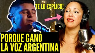 VOCAL COACH ARGENTINA en ESPAÑA  SE EMOCIONA con el GANADOR LA VOZ ARGENTINA  reacción [upl. by Pate]