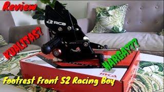 REVIEW  FOOTREST FRONT S2 RCB  FOOTSTEP UNDERBONE  RACING BOY [upl. by Yerdua]