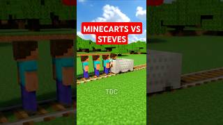 Big and Small Minecarts vs Steves [upl. by Ekoorb168]