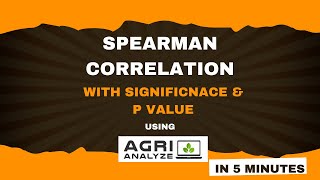 Spearman Rank Correlation using Agri Analyze [upl. by Anahsahs]