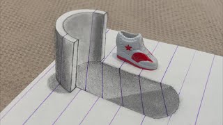 Amazing 3D Drawing of a Half Hollow Cylinder  Stunning Optical Illusion Art [upl. by Ilse]