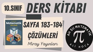 10Sınıf Matematik Kitabı Sayfa 183184 CevaplarıÇözümleri Miray Yayınları [upl. by Peterus]