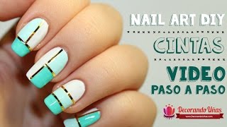 Uñas decoradas con cintas [upl. by Nielson193]