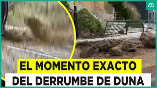 Duna cae en calle de Viña del Mar Derrumbe es a solo metros de socavones [upl. by Reyam]