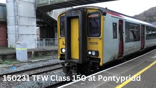 150231 TFW Class 150 leaving Pontypridd with a Service to Merthyr Tydfil 121124 [upl. by Luciana]