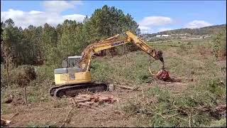 Fast Nisula 425C harvesting head on Komatsu excavator [upl. by Pippy]