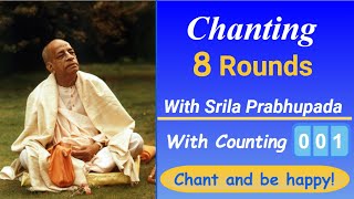 Srila Prabhupada Chanting Japa 8 rounds  Prabhupada Japa video with counting [upl. by Nanreh]