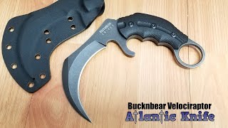 BUCKNBEAR VELOCIRAPTOR CLAW BLACK FIXED BLADE KNIFE G10 HANDLE 1066KAB [upl. by Tillford]