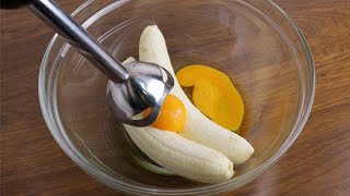 mix 2 bananas and 2 eggs in just 10 minutes  Irresistible dessert with no oven no flour [upl. by Anoek]