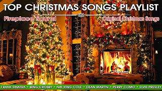 Top Christmas Songs Playlist With Fireplace 🎅🏻Frank Sinatra Bing Crosby Nat King Cole Dean Martin [upl. by Isabea]