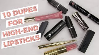 10 Dupes for HighEnd Lipsticks Marc Jacobs Hourglass Bite amp More [upl. by Atelra]