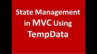 State Management in AspNet MVC with TempData [upl. by Louella391]