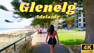 Glenelg Beach Adelaide 4K  Virtual Walk Tour  60fps Adelaide City  Australia [upl. by Vipul]