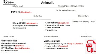 Animal Kingdom Classification Chart nbd2 kexam neet [upl. by Athal]