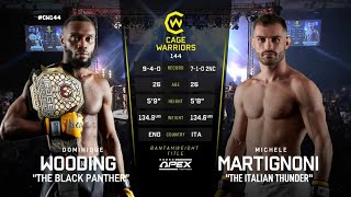 Dominique Wooding vs Michele Martignoni Cage Warrior 144 Main Event Full Fight [upl. by Elon]