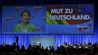 Germania i populisti dellAFD a congresso per scrivere il programma politico Scontri [upl. by Eenaej743]