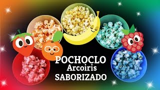 Pochoclos Arcoiris Saborizados frutales Rainbow fruit flavored popcorn [upl. by Mccreery]