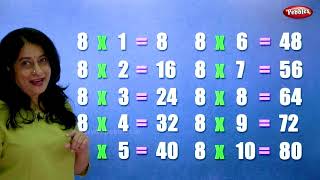 Table of 8 in English  8 Table  Multiplication Tables in English  Learning Video  Pebbles Rhymes [upl. by Yttiy288]