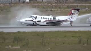 EMERGENCY BELLY LANDING King Air 200  Gear Up Landing at PLZ airport NO AUDIO [upl. by Aniar]