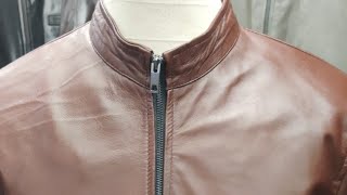 Genuine Brown Leather jacket for men  Mens Lambskin Leather Jacketleatherjacket genuineleather [upl. by Lebasi610]