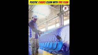 Plastic Chairs Clean with Fire Flam shorts viralvideo [upl. by Denoting2]