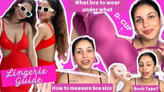 ULTIMATE LINGERIE GUIDE👙 Measuring Bra Size  Boob Tape  Sticky Bra  Nipple Stickers  KASHISH [upl. by Salba]