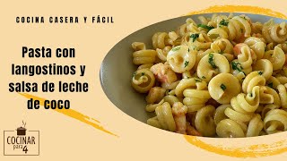 Pasta con langostinos y leche de coco [upl. by Wallis]