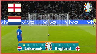 Pays Bas vs Angleterre pénalité demi finale Coupe dEurope Euro Simulation de football Gameplay PC [upl. by Ahsea]