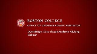 QuestBridge Class of 2028 Academic Advising Webinar [upl. by Aracahs810]