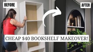 Diy furniture flip on a budget Turning a basic bookshelf into something beautiful [upl. by Lekim7]