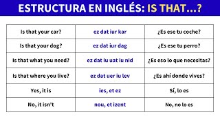 📌 Estructura para Hablar Inglés con IS THAT [upl. by Rodrique318]