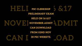 Psc clerkship preliminary exam recent notificationgovernment job [upl. by Gaves]