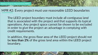 LEED Minimum Program Requirements MPRs  LEED V4 Exam Prep [upl. by Sarazen978]