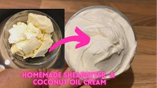 How to make Shea Butter And Coconut Oil Whip cream At Home DIY Natural Hair and Body Cream [upl. by Neiman]