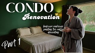 Painting the Dream Bedroom Picking a Crazy Color amp DIY Decorating  CONDO RENOVATION VLOG  Part 1 [upl. by Edge]