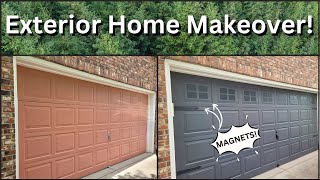 Exterior Home Makeover  Affordable Garage Door Makeover [upl. by Levina954]