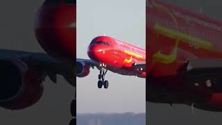 Brussels Airlines A320 quotTridentquot landing at Brussels National Airport Zaventem runway 25L [upl. by Gerianne]