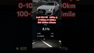 Audi RS4 B9 650hp🔥 0100km 0200km 100200km 14mile dragy gps performance box [upl. by Hacissej]