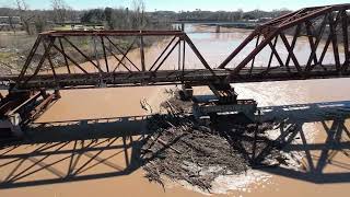 Brazos River levels at railroad bridge  Before amp after [upl. by Jeffrey]