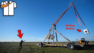 MASSIVE TrebuchetCatapult First Test [upl. by Etnad]