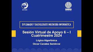 Sesión Virtual de apoyo 6  I Cuatrimestre 2024  Lógica Algorítmica [upl. by Aicella]