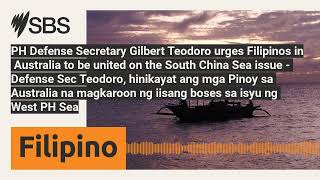 PH Defense Secretary Gilbert Teodoro urges Filipinos in Australia to be united on the South [upl. by Clover]