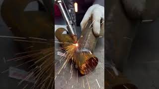 Rusty Pipe Box Threaded TBranch Welding  Smooth OnePass Formation with Handheld Laser Welder [upl. by Lona574]