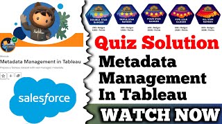 Metadata Management in Tableau  Salesforce Trailhead  Quiz Solution [upl. by Hukill486]