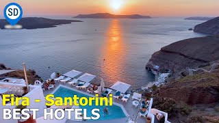 The 5 Best Hotels in Fira Santorini  Best Hotels amp Caldera Views [upl. by Thomasine]